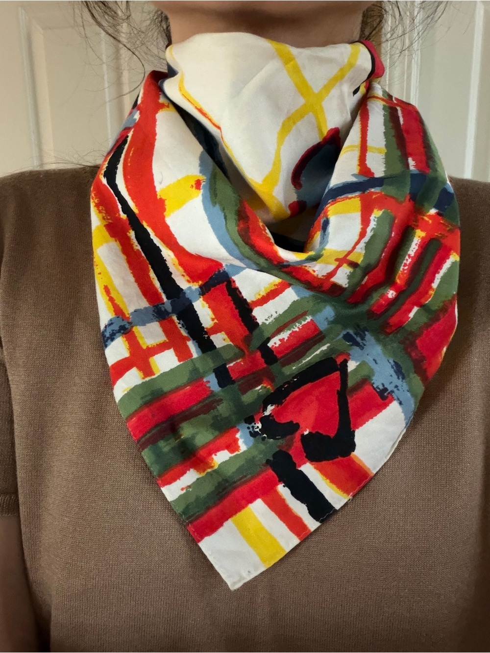 Vivienne Westwood Red Plaid Heart Orbit Bandana Scarf Japan Market